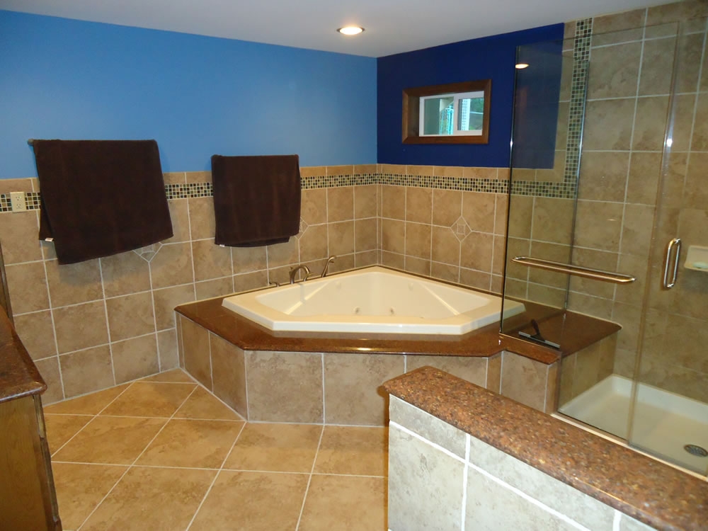 Fancy Bathroom with Corner Tub